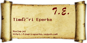 Timári Eperke névjegykártya